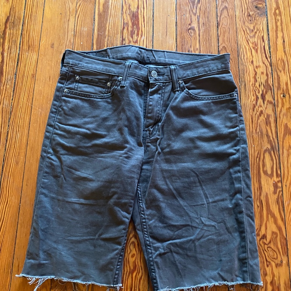 Mens Levis 514 Jeans Cut off Washed Black Sz 32
